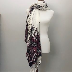 Women’s Pashmina Floral and Paisley Fringe Scarf